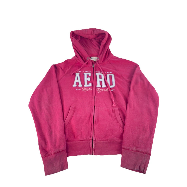 Youth Girls Aéropostale Red Full Zip Hoodie Sweatshirt Size Large