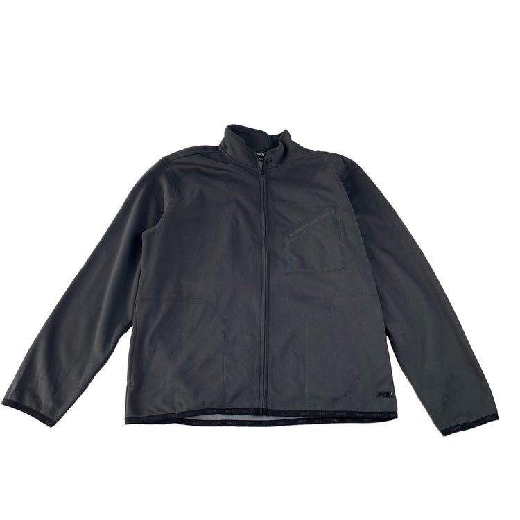 Mens Hurley Dark Gray Mock Neck Chest Pocket Fleece Full Zip Jacket Size L