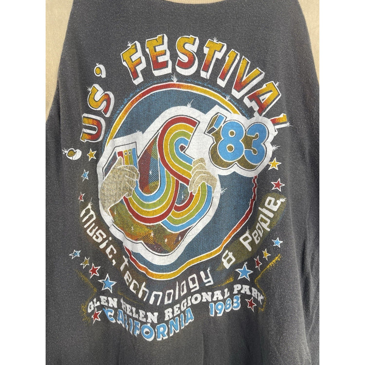 RARE Vintage 1983 The US Festival California Raglan Jersey T-Shirt Size XL
