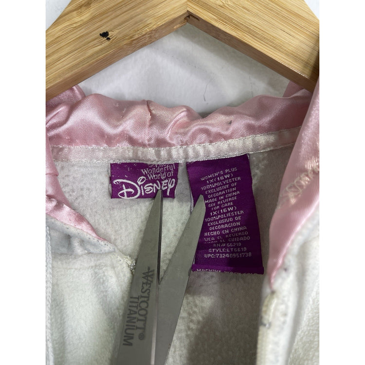 Women’s Disney Tinker Bell Sassy Fleece 3/4 Zip Hooded Jacket Sweatshirt Sz 1XL