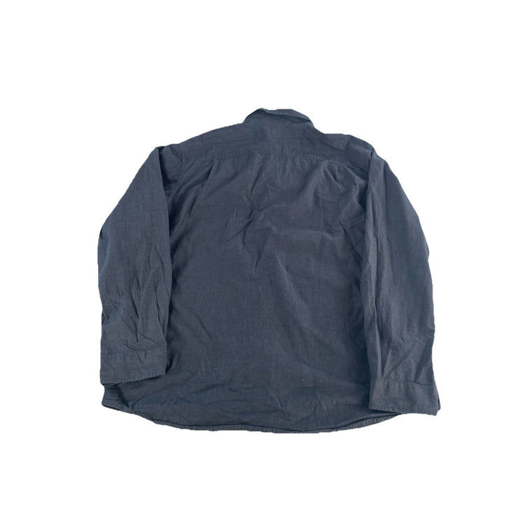 Mens Carhartt Classic Dark Gray Longsleeve Button-Up Work Shirt Size Xl