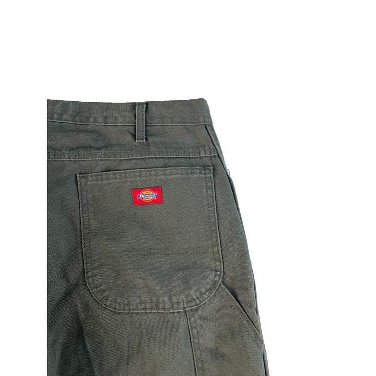 Men Dickies Relaxed Fit Carpenter Work Pants Olive Green Size 38x30