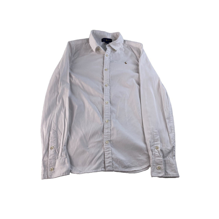 Youth Boys Ralph Lauren Classic White Button-Down Shirt Size 16