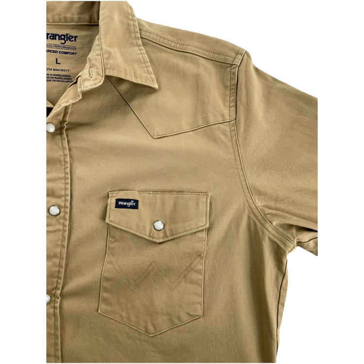 Mens Wangler Premium Performance LongSleeve Western Snap-Front Work Shirt Size L