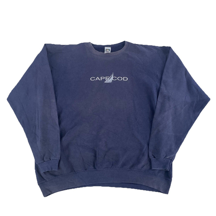 Mens Vintage Cape Cod Logo Solid Crewneck Sweatshirt Size Xl