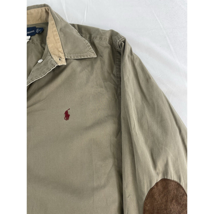 Mens Polo Ralph Lauren Classic Fit Beige Button Down Shirt Size XL