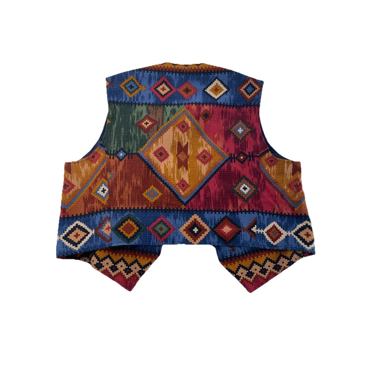 Mens Vintage 90s Wraps Western Style Tapestry Vest Size Xl