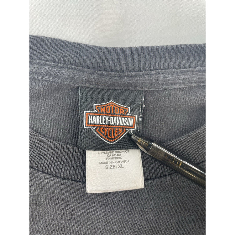 Mens Harley Davidson Motorcycle Basic Black Tee Size XL