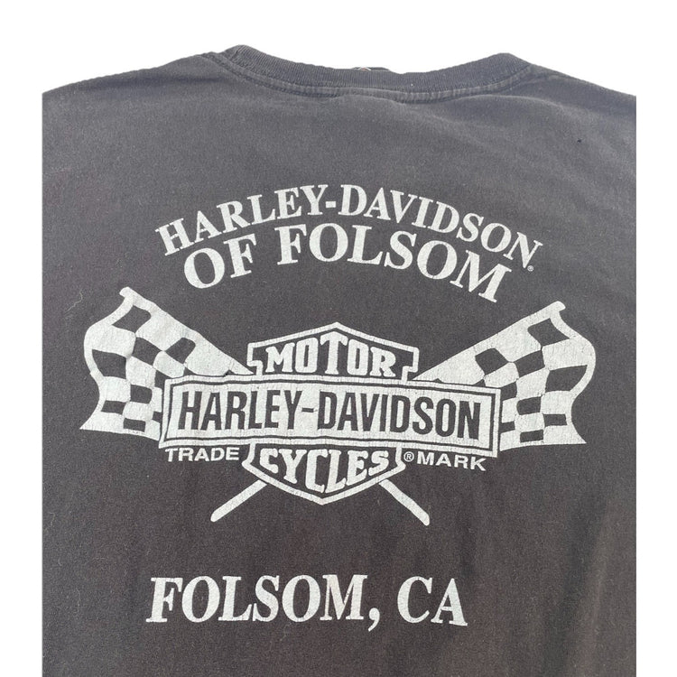 Mens Harley Davidson Motorcycle Basic Black Tee Size XL