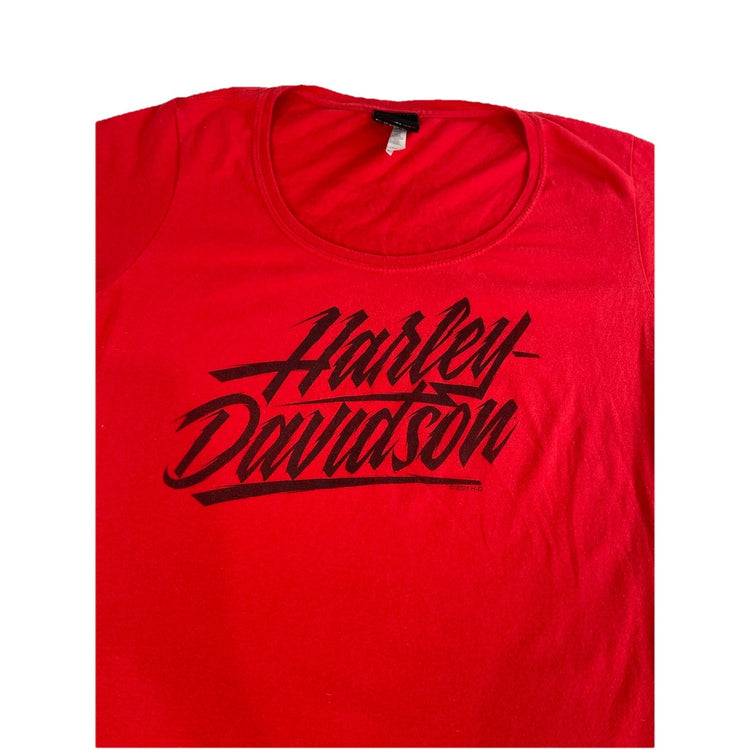 Womens Harley Davidson Motorcycle Red Wide Pasadena, TX T-Shirt Size M