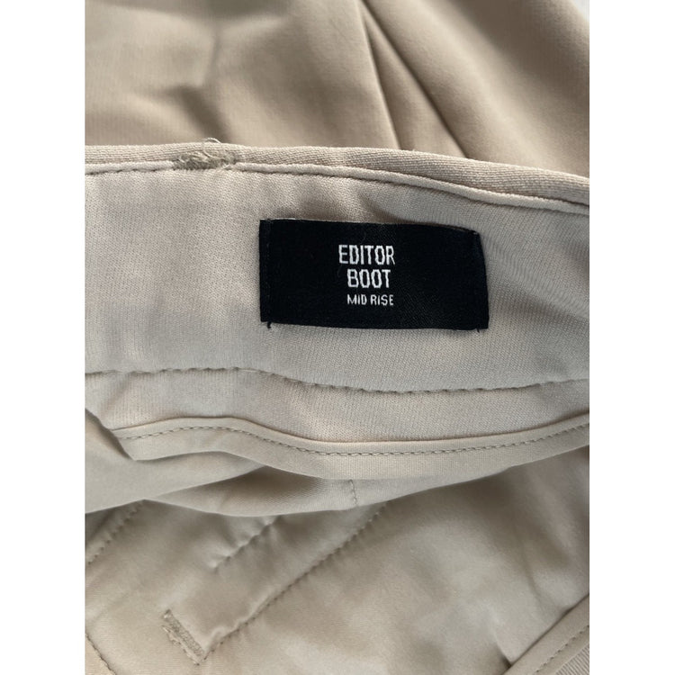 Women's Express Cream Editor Mid-Rise Boot-Cut Pants Size 6