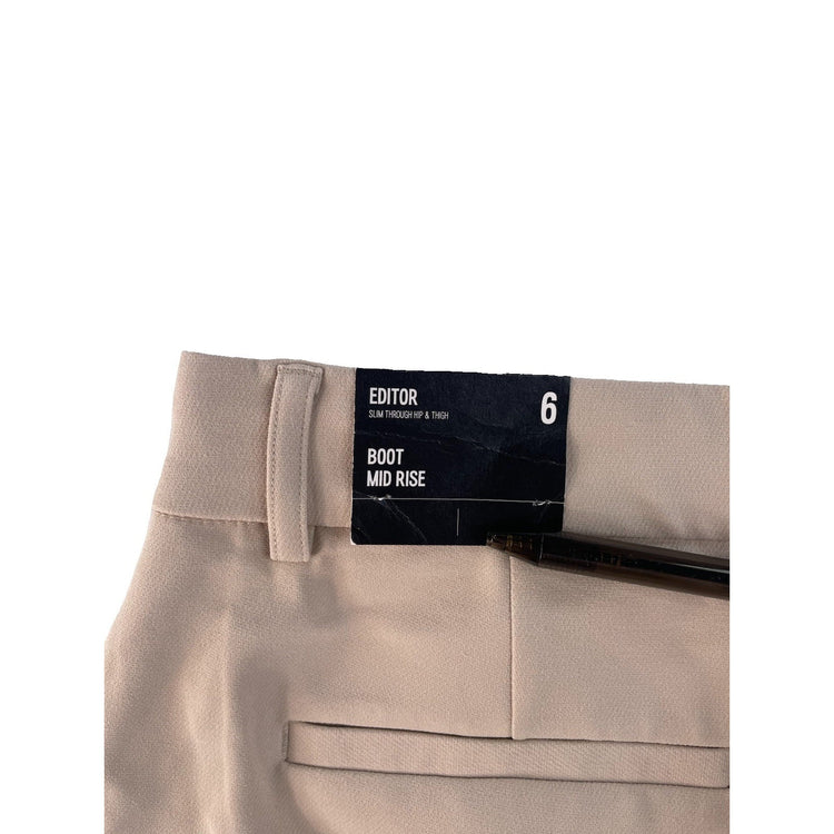 Women's Express Cream Editor Mid-Rise Boot-Cut Pants Size 6