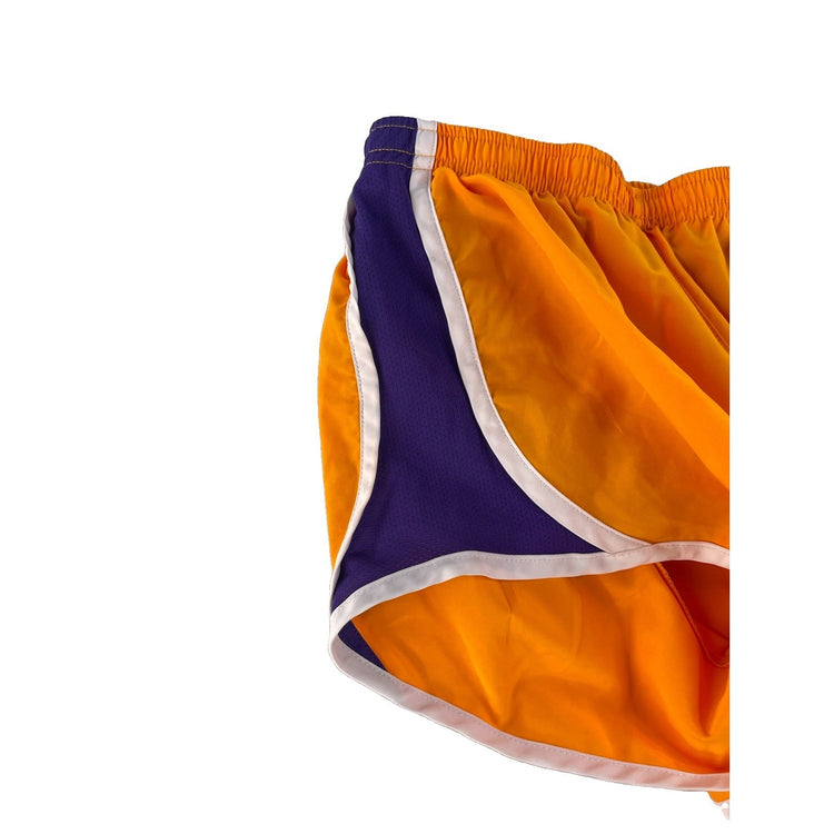Women's Nike Dri-Fit Athletic Running Shorts, Orange with Purple Trim, Size M