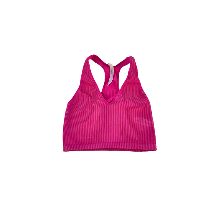 Womens Free People Movement Hot Pink Ribbed Racerback Sports Bra Size L