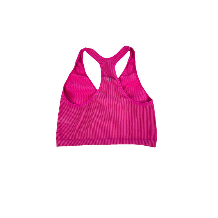 Womens Free People Movement Hot Pink Ribbed Racerback Sports Bra Size L
