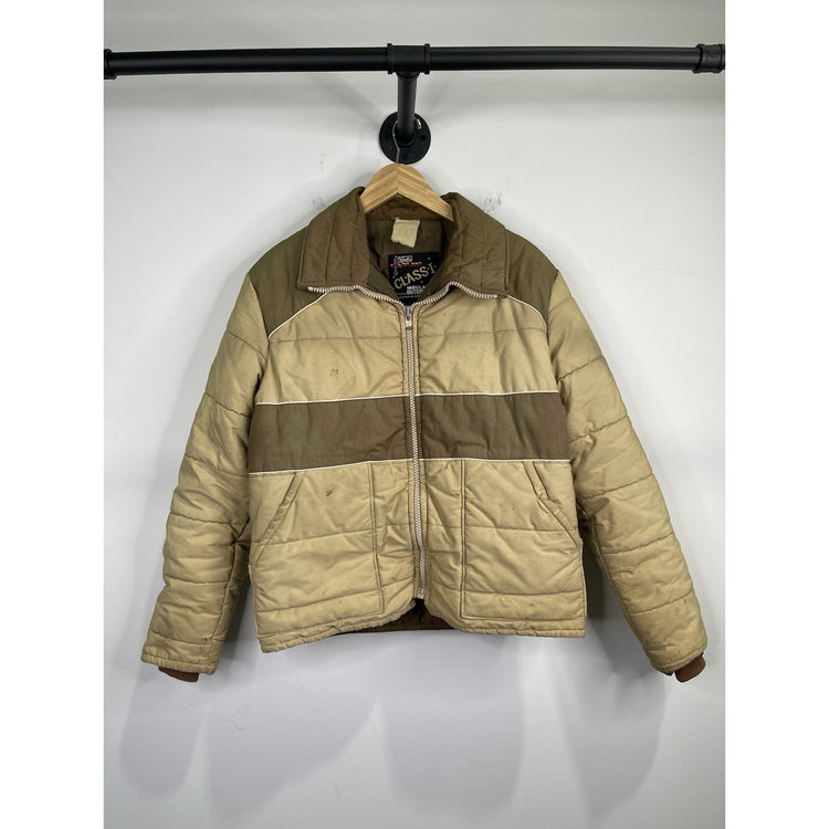 Men’s Vintage Walls Blizzard-Pruf Insulated Outerwear Beige Puffer Jacket Sz L