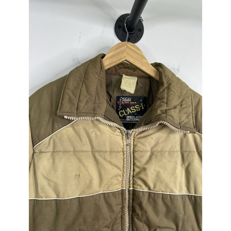 Men’s Vintage Walls Blizzard-Pruf Insulated Outerwear Beige Puffer Jacket Sz L