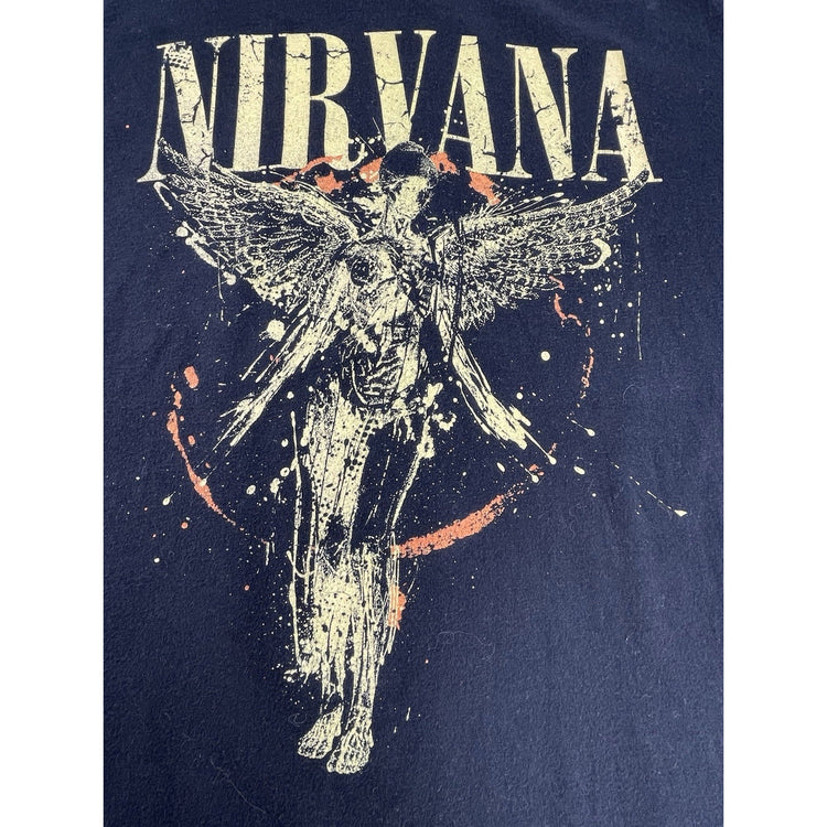Men’s Cotton Nirvana Graphic Black Tee Size Xxl