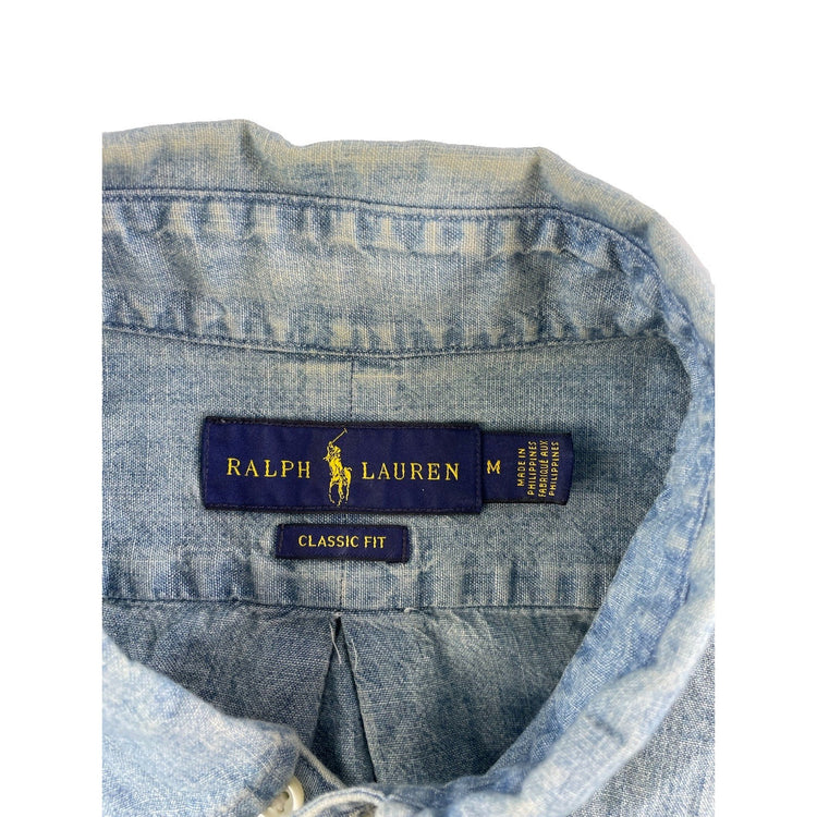 Mens Polo Ralph Lauren Classic Fit Denim Button Down Shirt Size Medium