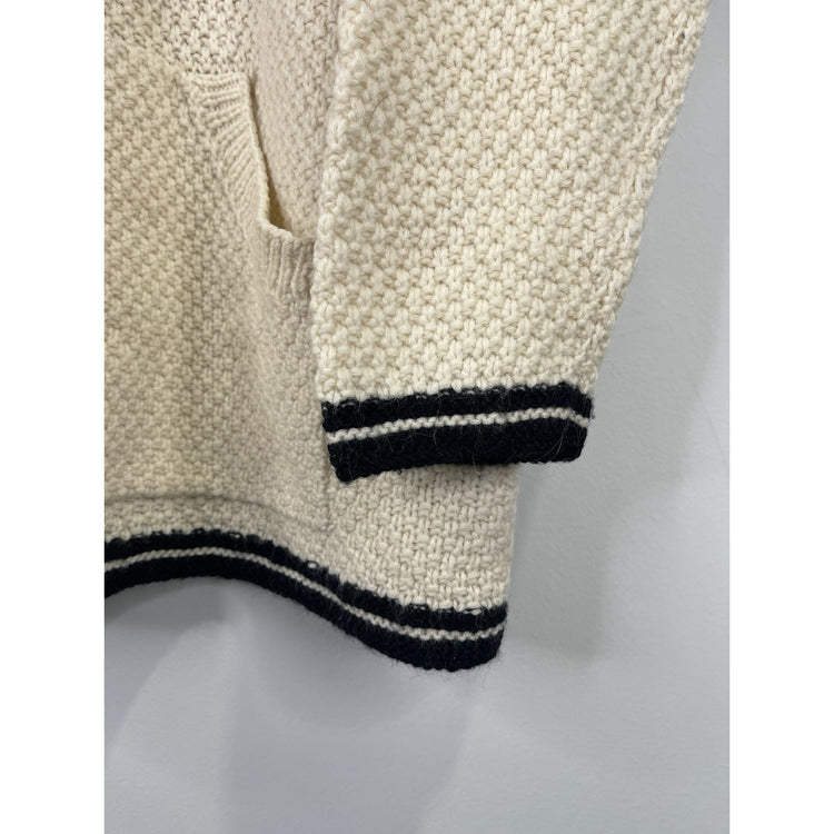 Ralph Lauren Fair Isles Wool 1/4 Zip Sweater Mens Large Black / Ivory