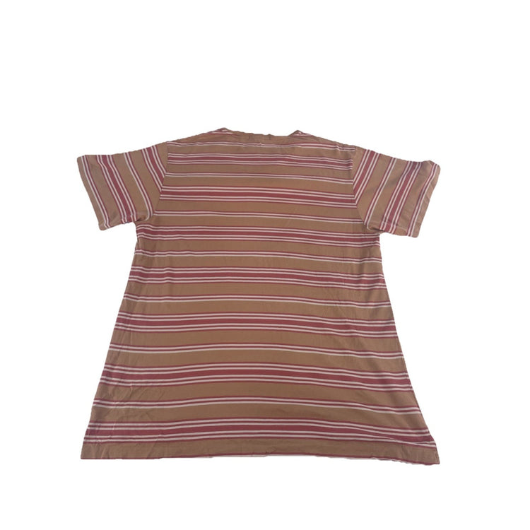 Men Polo Ralph Lauren Tan & Red Striped T Shirt Size Large
