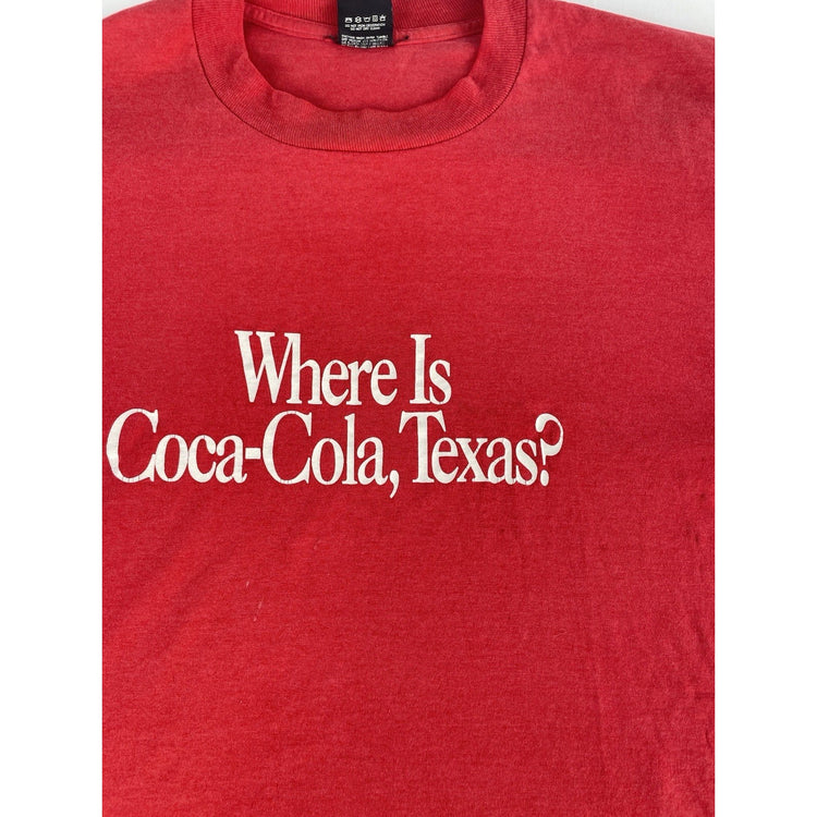 Mens Vintage 90s Screen Stars Best Coca-Cola Texas State Graphic Tee Size L