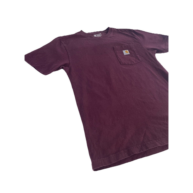 Mens Carhartt Maroon Loose Fit Solid Tee Size S