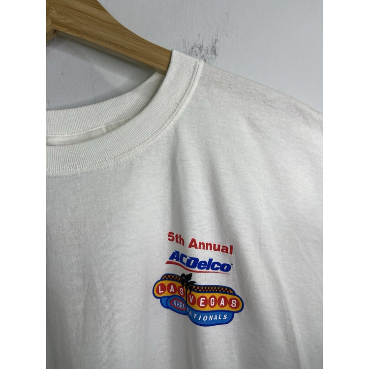 Men’s Vintage White 5th Annual Acdelco NHRA Drag Racing Vegas T Shirt Sz XL