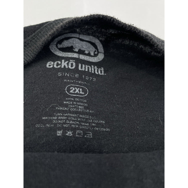 Mens 2010s Ecko Unltd Black Graphic Tee Size 2xl