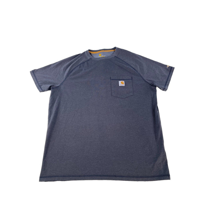 Mens Carhartt Force Heather Gray Relaxed Fit Short Sleeve Pocket T Shirt Size L