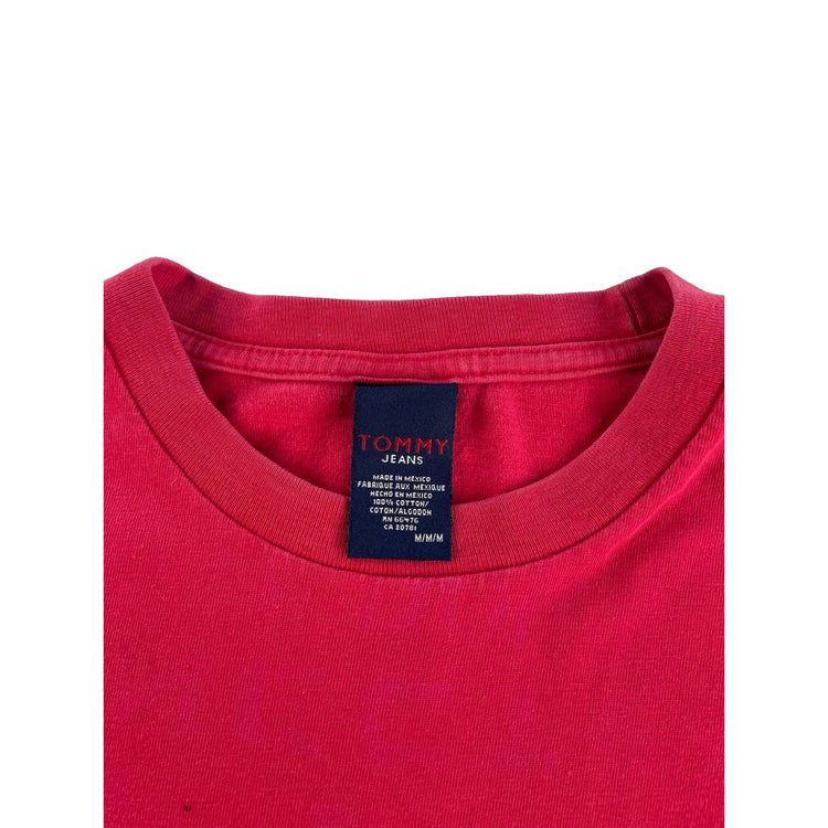 Mens Red Vintage Tommy Hilfiger spellout T Shirt Size M