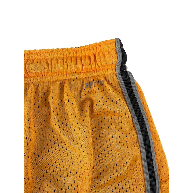 Nike Dri-FIT 2-in-1 Athletic Shorts, Orange Mesh Outer with Black Liner, Size S