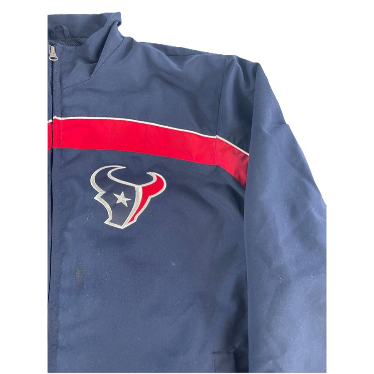 Mens Houston Texans Navy Blue & Red Zip Up Jacket Size Large