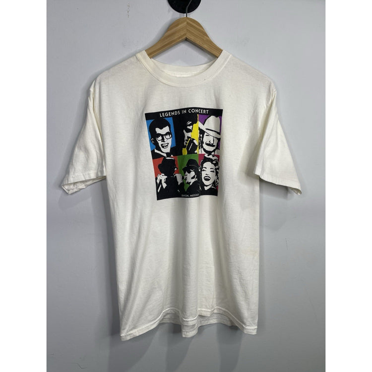 Hanes Tshirt Men's Medium White Vintage Legends In Concert Tributes
