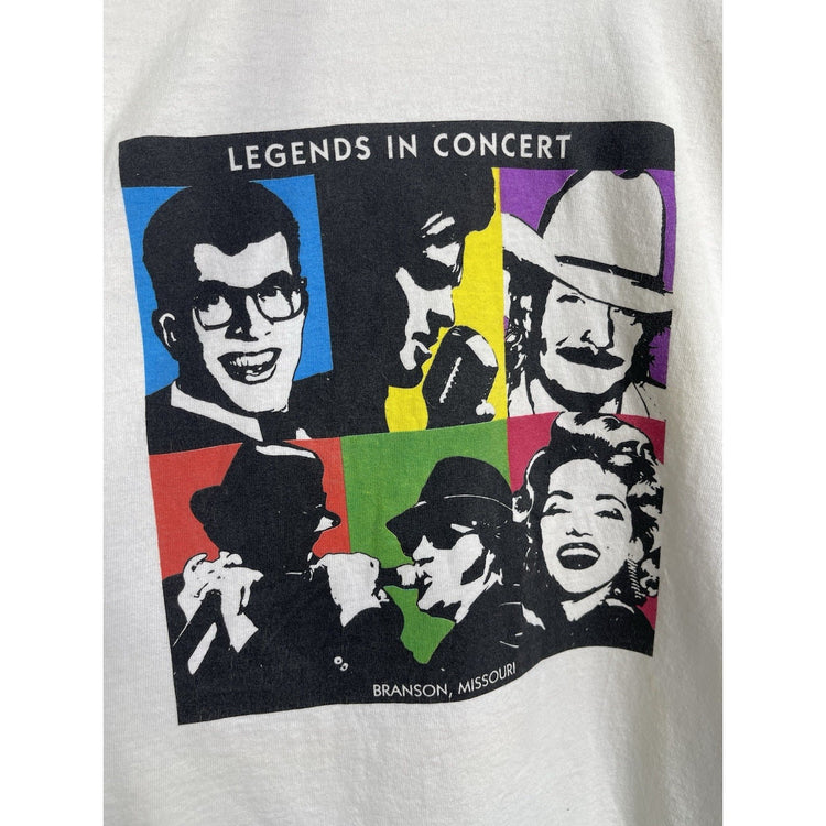 Hanes Tshirt Men's Medium White Vintage Legends In Concert Tributes
