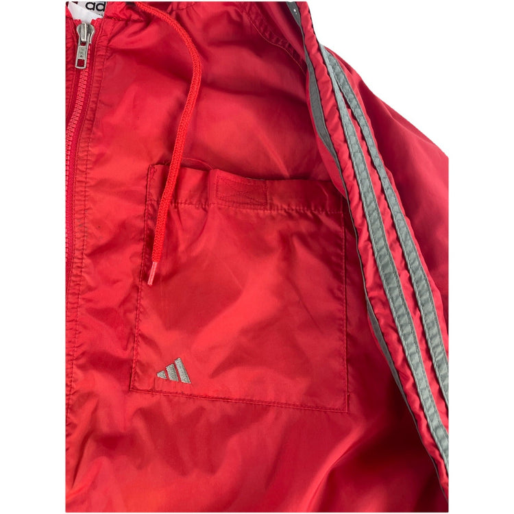 Mens Vintage Adida Red Nylon Track Jacket Size M