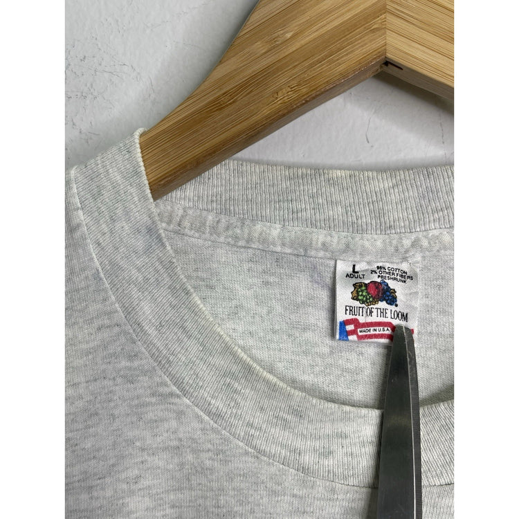 Vintage 1992 Sittin On The Dock Of The Bay Seal Grey T-shirt Size Large