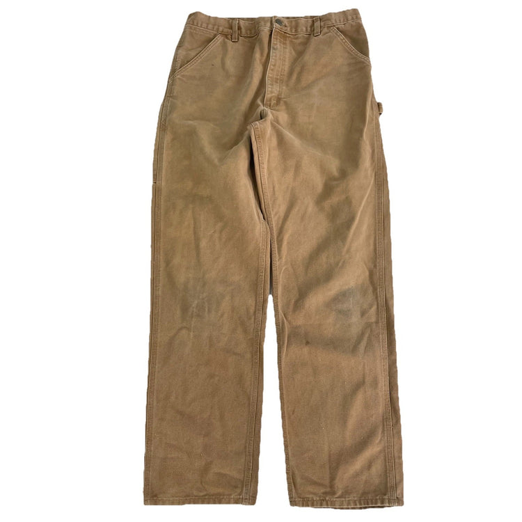 Mens Carhartt B11 Loose Fit Utility Brown Work Pants Size 35x34