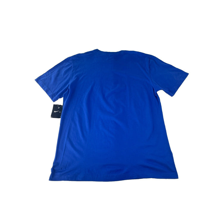 Mens Nike Blue Regular Fit Tee Yellow Logo T-Shirt Size XL