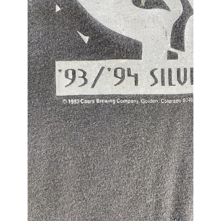 Mens 90s Coors Light Silver Bullet Ball T Shirt Single Stitch Hanes Size XL 1993