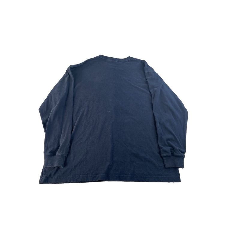 Men Carhartt Long Sleeve Pocket T-Shirt Navy Blue Size XL