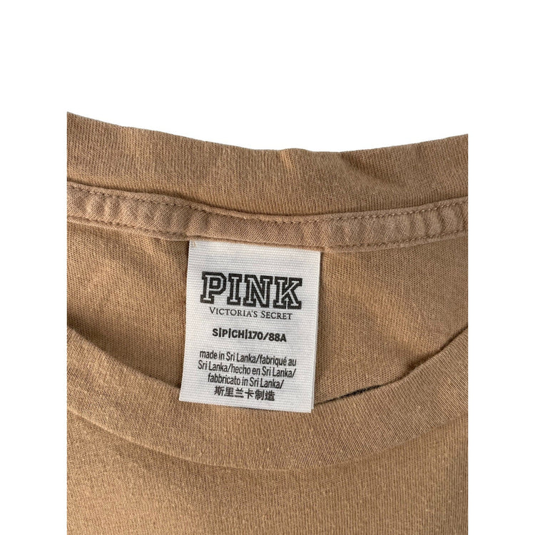 Women’s PINK Victorias Secret Beige Graphic T Shirt Size Small