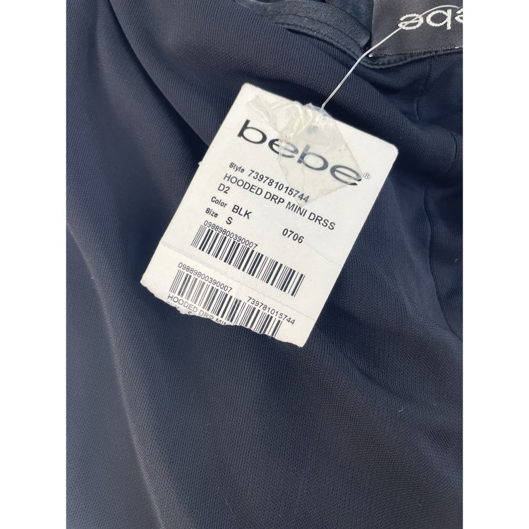 Womens Bebe Black Backless Hooded Dress Size Small