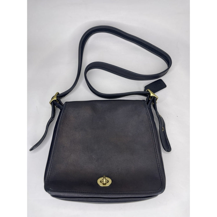 Vintage Black Coach Legacy Companion Flap 9715 Leather Crossbody/Shoulder Bag