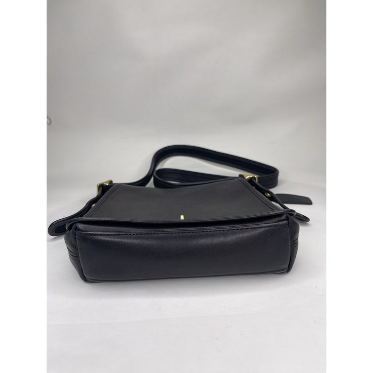 Vintage Black Coach Legacy Companion Flap 9715 Leather Crossbody/Shoulder Bag