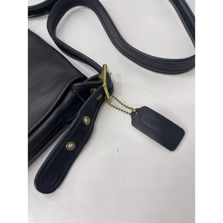 Vintage Black Coach Legacy Companion Flap 9715 Leather Crossbody/Shoulder Bag