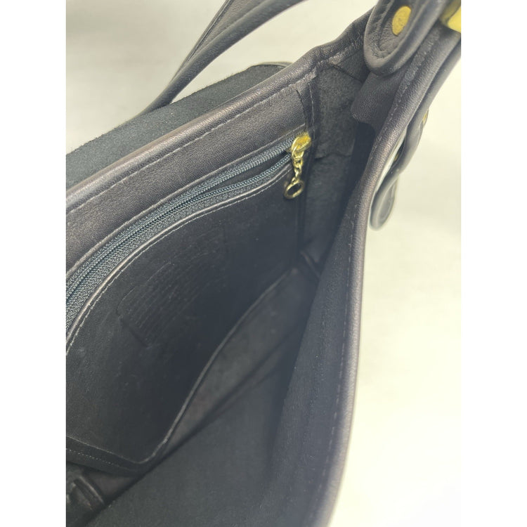 Vintage Black Coach Legacy Companion Flap 9715 Leather Crossbody/Shoulder Bag