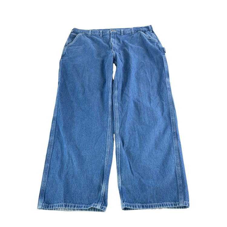 Mens Carhartt Blue Denim Carpenter Style Jeans Size 44X30