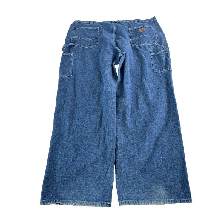 Mens Carhartt Blue Denim Carpenter Style Jeans Size 44X30