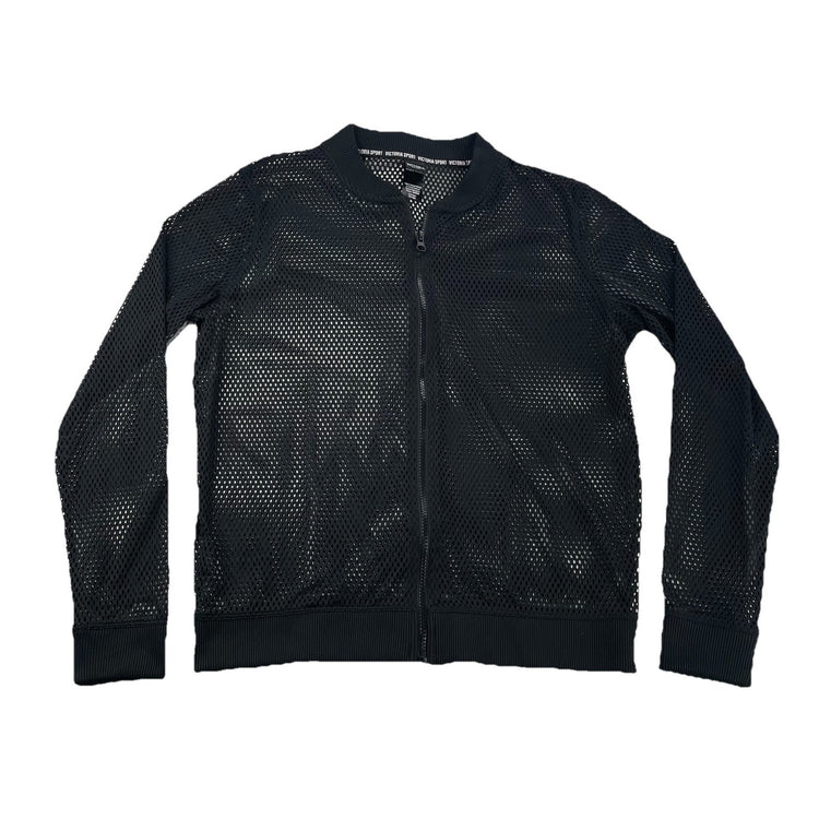 Womens Victoria Sport Black Mesh Bomber Jacket Size S